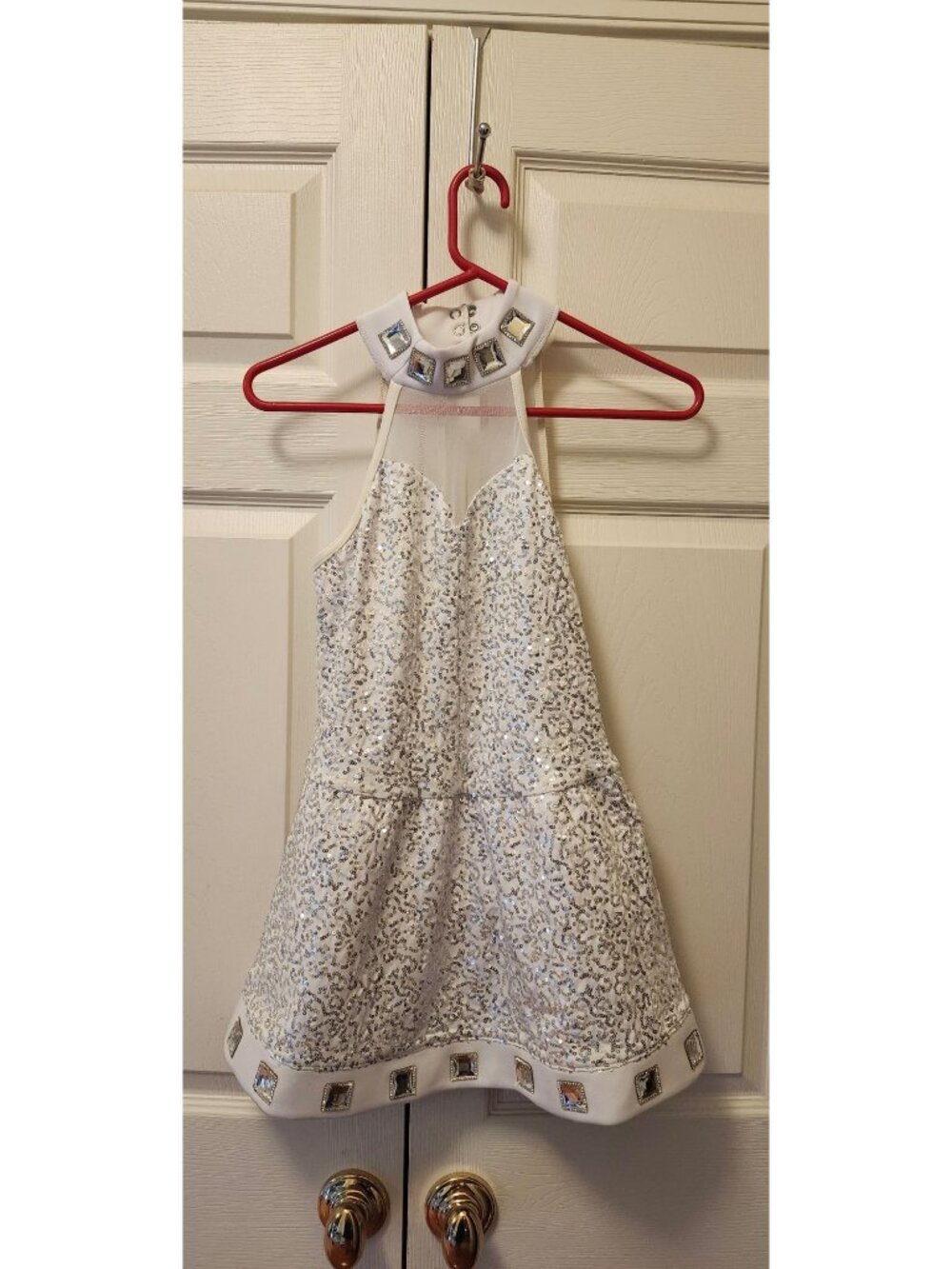 Weissman 10150 Let It Snow White Sequin Rockettes Dress Dance Costume Size LC 14